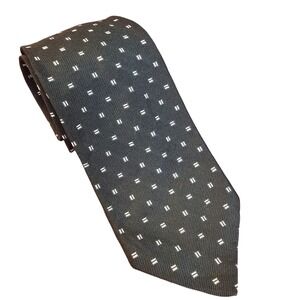 Charvet Place Vendome Silk Tie Black Geometric Square Luxury Made in France